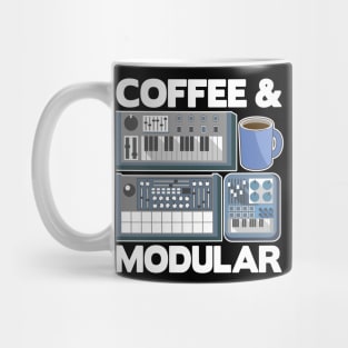 Analog Modular Synthesizer and Coffee Synth Vintage Retro Mug